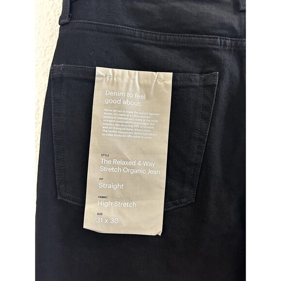 Everlane The Relaxed 4 Way Stretch Jean in Black 31x30 NWT - Picture 5 of 7